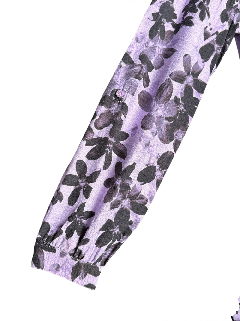 Simply Vera Vera Wang Mini Shirt Dress Size Medium Purple Floral Button Front - Picture 7 of 11